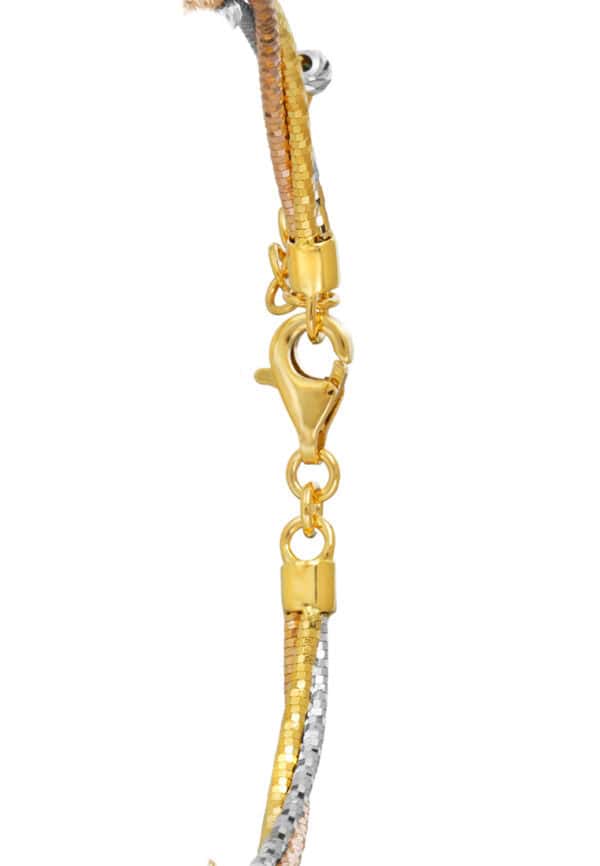TOMEI Lusso Italia Trio-Tone Bangle, Yellow Gold 916