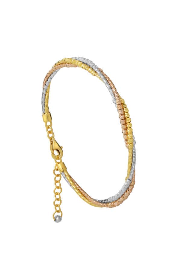 TOMEI Lusso Italia Trio-Tone Bangle, Yellow Gold 916