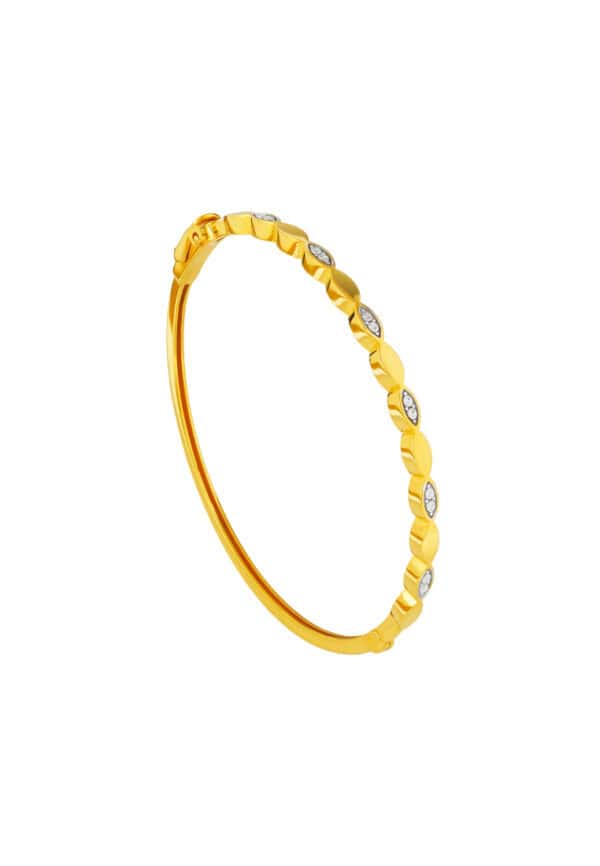 TOMEI Diamond Cut Collection Bangle, Yellow Gold 916