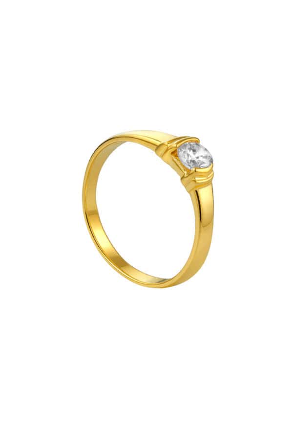 TOMEI Zirconia Ring, Yellow Gold 916