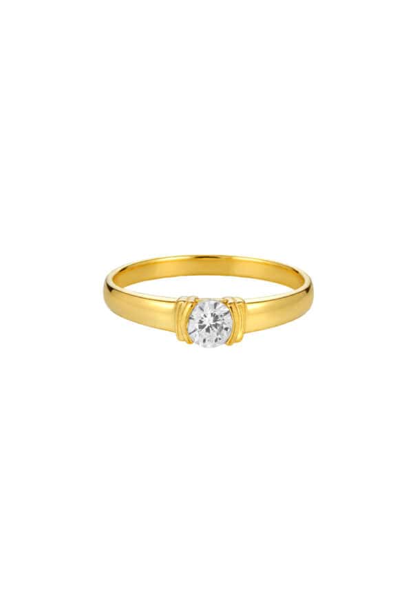 TOMEI Zirconia Ring, Yellow Gold 916