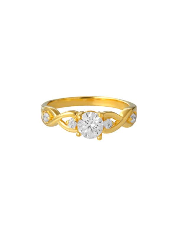 TOMEI Zirconia Ring, Yellow Gold 916