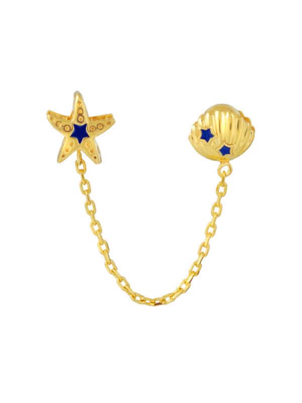TOMEI Chomel Collection Shell & Starfish Charm, Yellow Gold 916