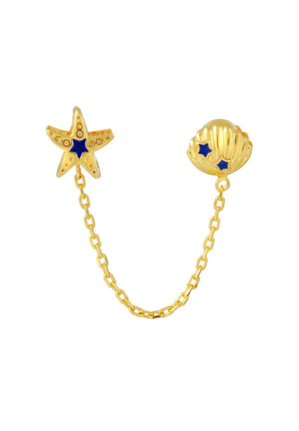 TOMEI Chomel Collection Shell & Starfish Charm, Yellow Gold 916