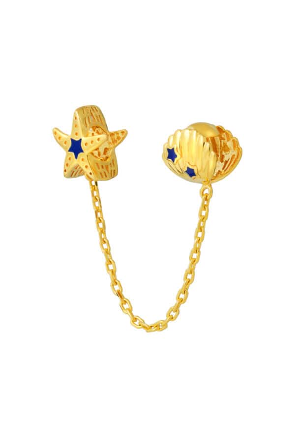 TOMEI Chomel Collection Shell & Starfish Charm, Yellow Gold 916