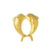 TOMEI Chomel Collection Dolphin Couple Charm, Yellow Gold 916