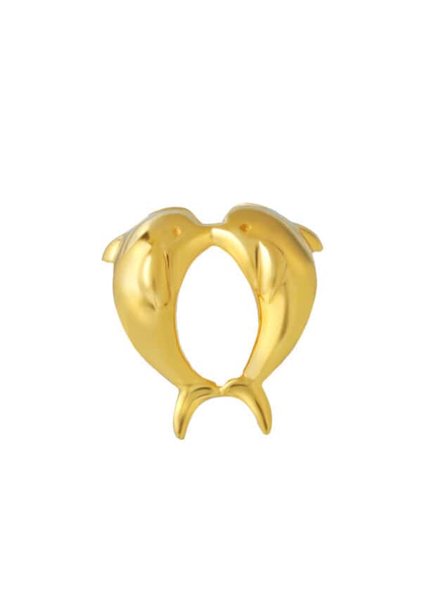 TOMEI Chomel Collection Dolphin Couple Charm, Yellow Gold 916