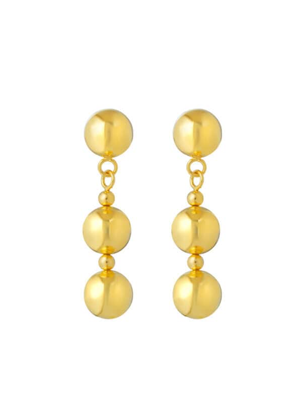 TOMEI Dangling Ball Earrings, Yellow Gold 916