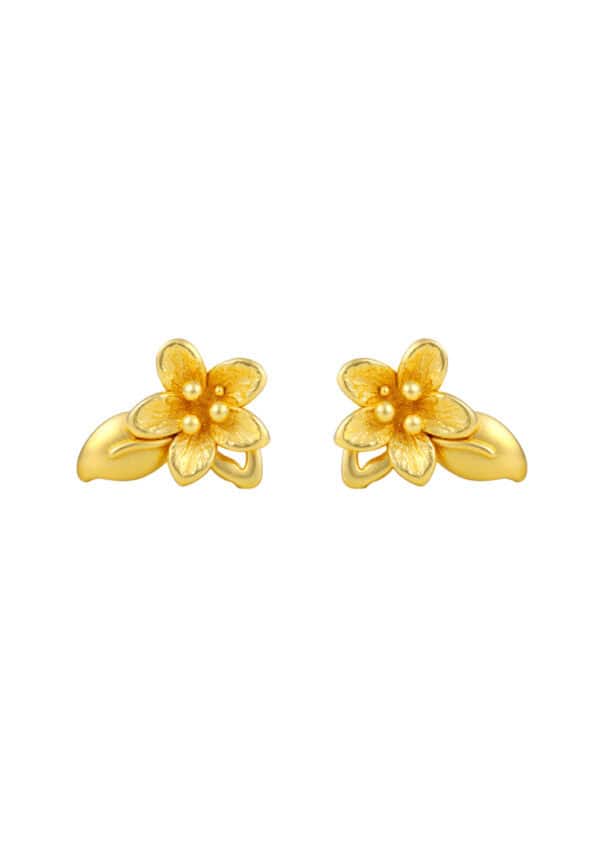 TOMEI Flower Earrings, Yellow Gold 916