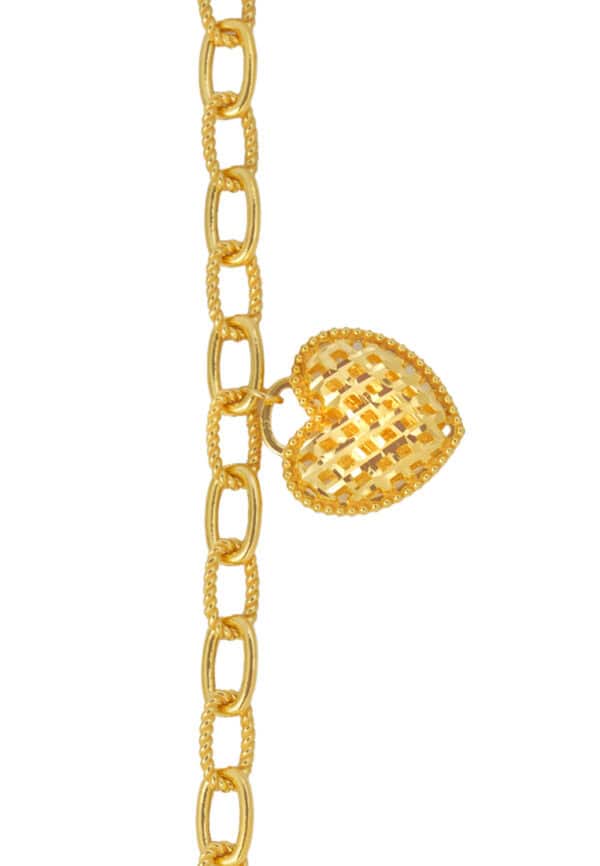 TOMEI Heart Bracelet, Yellow Gold 916