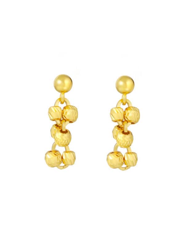 TOMEI Dangling Ball Earrings, Yellow Gold 916