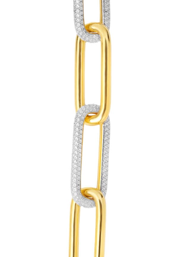 TOMEI Diamond Cut Collection Link Bracelet, Yellow Gold 916