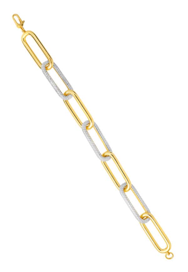 TOMEI Diamond Cut Collection Link Bracelet, Yellow Gold 916