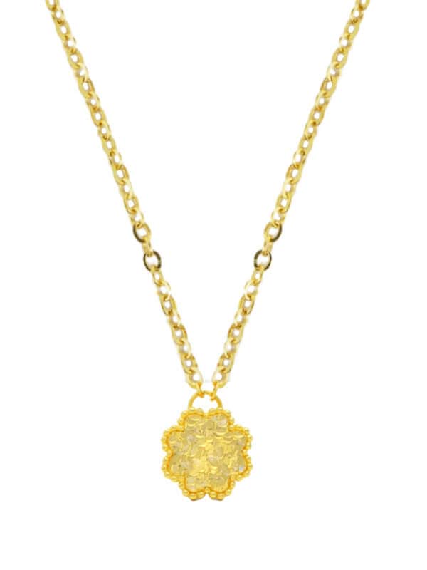 TOMEI Flower Necklace, Yellow Gold 916