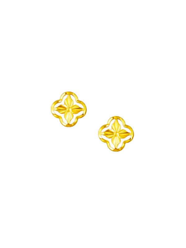 TOMEI Flower Earrings, Yellow Gold 916