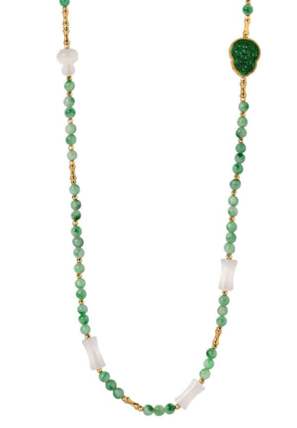 TOMEI Jade & Nephrite Necklace, Yellow Gold 750