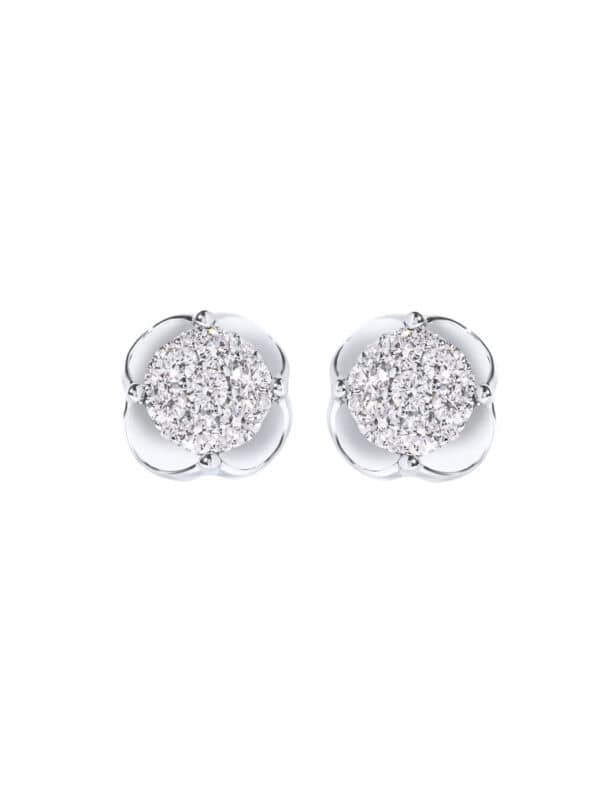 TOMEI Blooms Of Fortune Diamond Earrings, White Gold 585