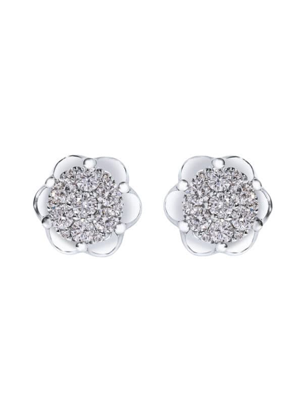 TOMEI Blooms Of Fortune Diamond Earrings, White Gold 585