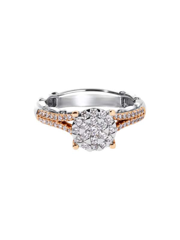 TOMEI Blooms Of Fortune Diamond Ring, White+Rose Gold 750