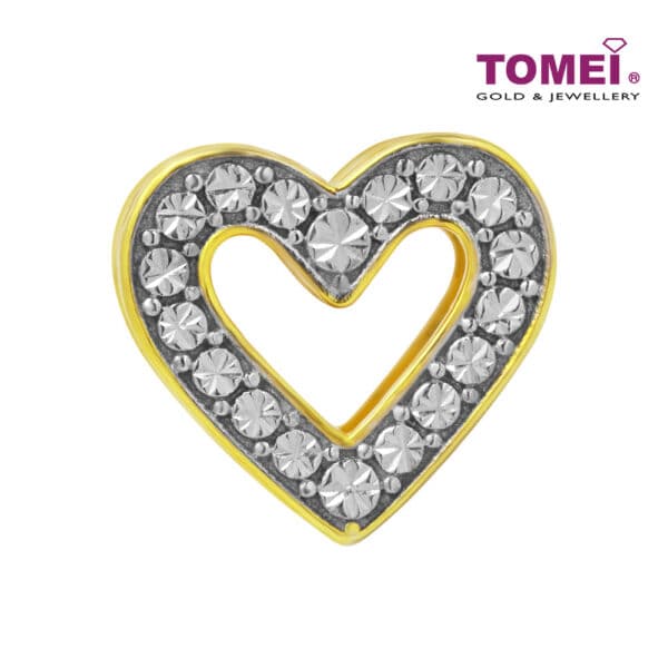 TOMEI Chomel Collection Dual-Tone Heart Charm, Yellow Gold 916