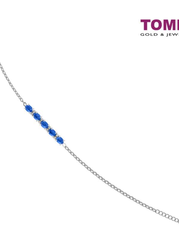 TOMEI Gemstones with Diamond Bracelet, White Gold 375