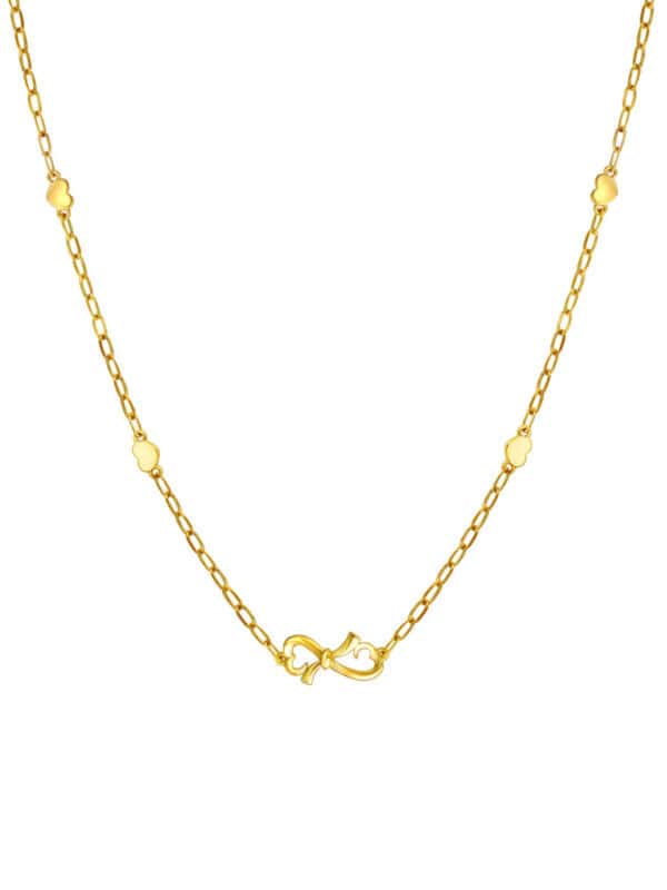 TOMEI Infinity Tie Necklace, Yellow Gold 916