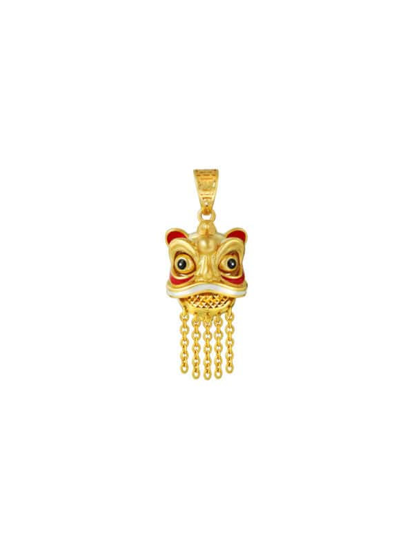 TOMEI Lion Dance Tassel Pendant, Yellow Gold 916