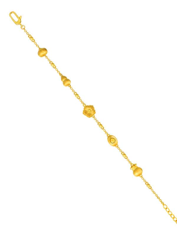 TOMEI Five-Treasures Fortunate Flower Bracelet, Yellow Gold 916