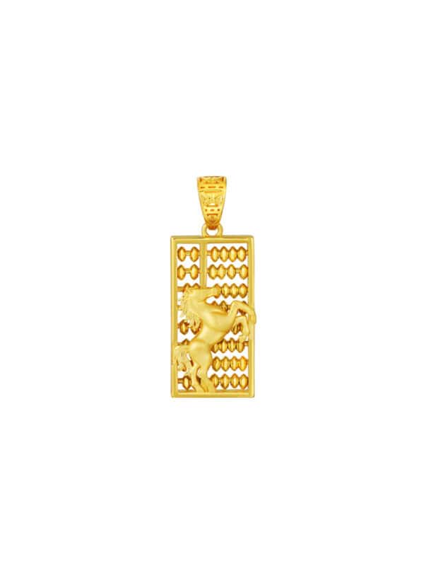 TOMEI Blissful Collection Horse Abacus Pendant, Yellow Gold 916
