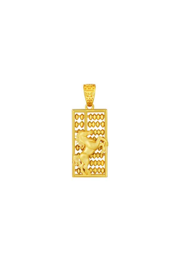 TOMEI Blissful Collection Horse Abacus Pendant, Yellow Gold 916