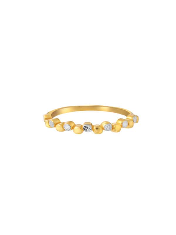 TOMEI Dual-Tone Minimalist Ring, Yellow Gold 916