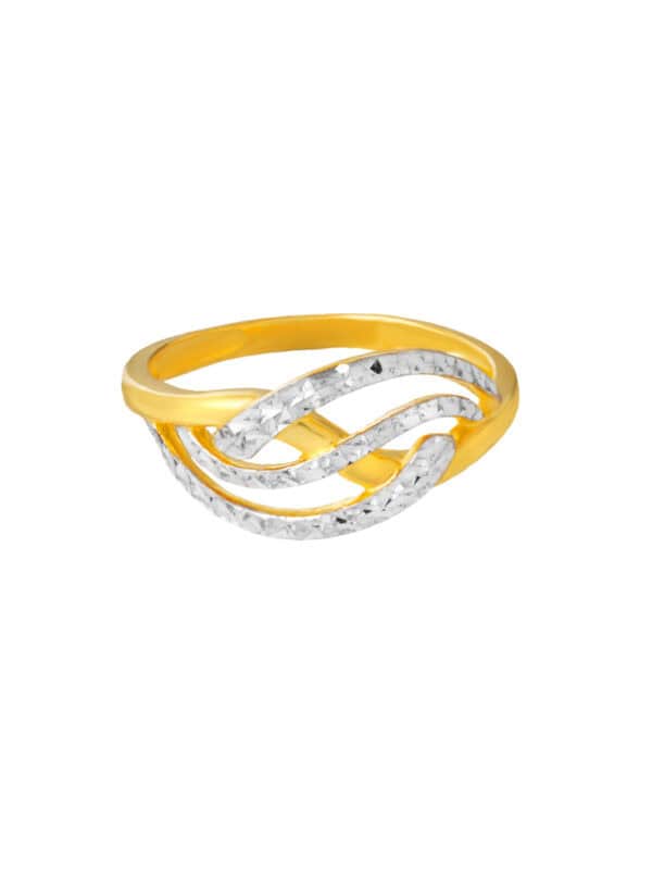 TOMEI Dual-Tone Ring, Yellow Gold 916