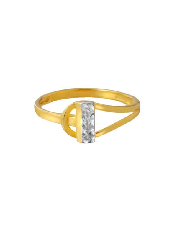 TOMEI Dual-Tone Ring, Yellow Gold 916