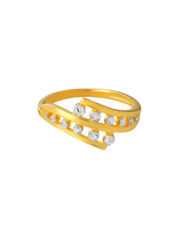 TOMEI Dual-Tone Ring, Yellow Gold 916
