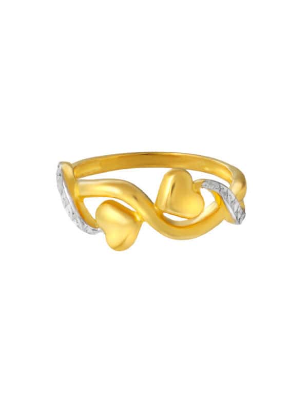 TOMEI Dual-Tone Ring, Yellow Gold 916