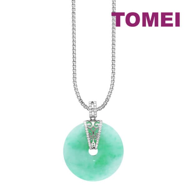 TOMEI The Shooting And Cool Jade Pendant, White Gold 750