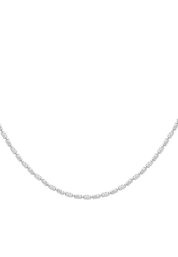 Tomei Sparkling with Laser Necklace, Unisex White Gold 585/14K