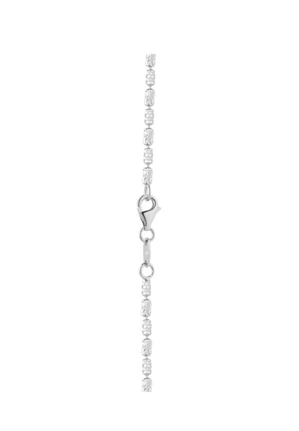 Tomei Sparkling with Laser Necklace, Unisex White Gold 585/14K