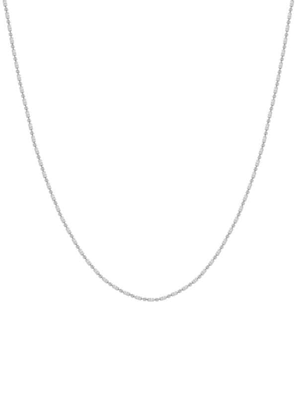 Tomei Sparkling Necklace, Unisex White Gold 585/14K