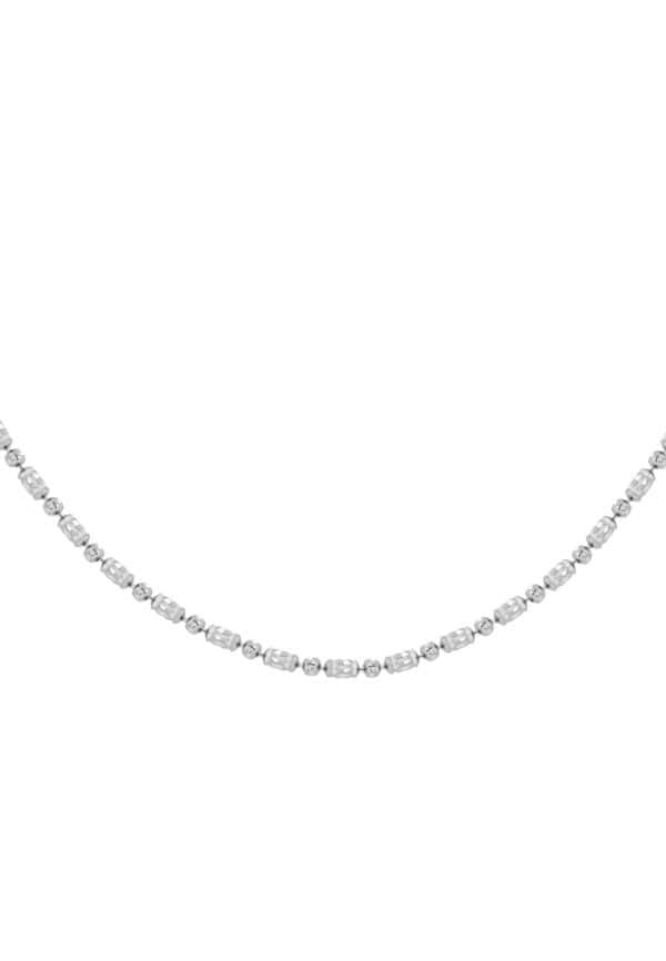 Tomei Sparkling Necklace, Unisex White Gold 585/14K