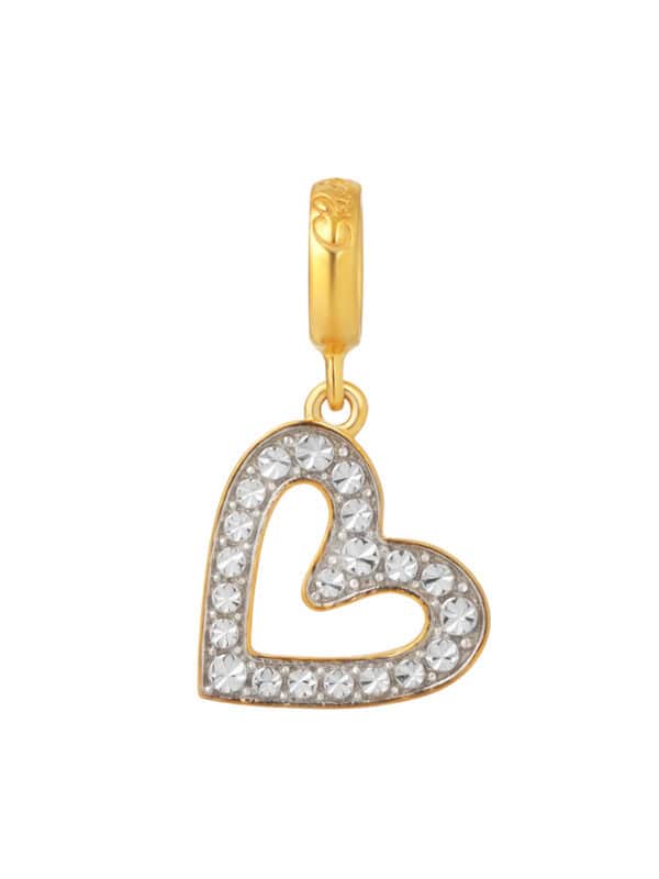 TOMEI Twinkling Heart Charm, Yellow Gold 916/22K