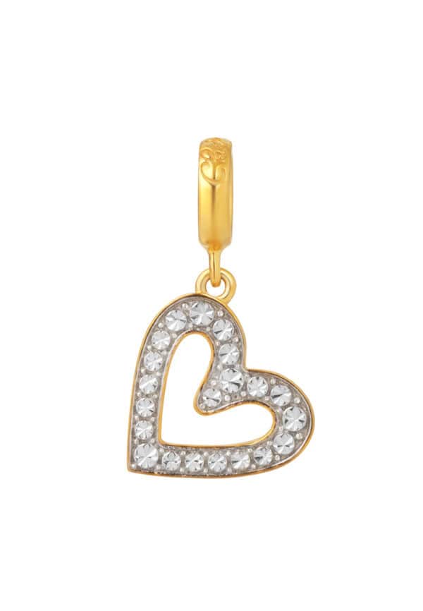 TOMEI Twinkling Heart Charm, Yellow Gold 916/22K