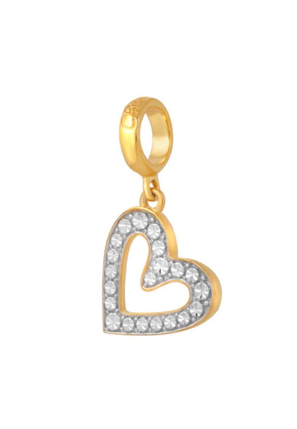 TOMEI Twinkling Heart Charm, Yellow Gold 916/22K