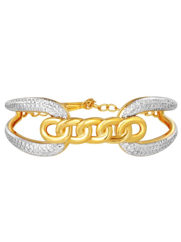 TOMEI Dual-Tone Knotted Bangle, Yellow Gold 916/22K