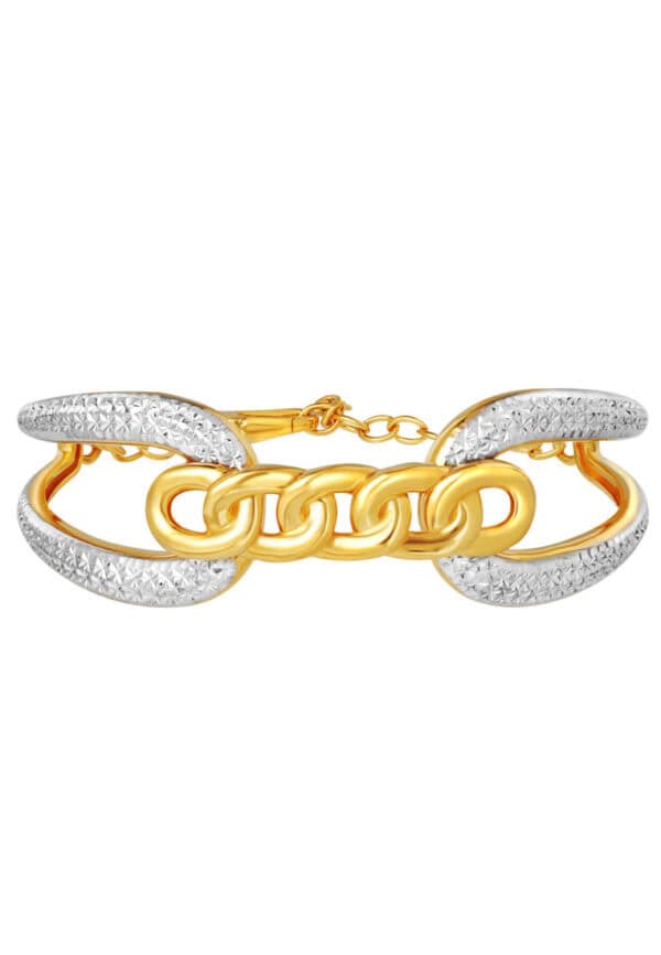 TOMEI Dual-Tone Knotted Bangle, Yellow Gold 916/22K