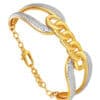 TOMEI Dual-Tone Knotted Bangle, Yellow Gold 916/22K