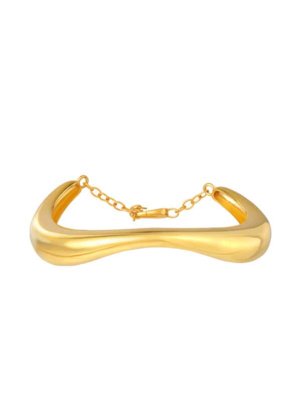 6457131-7704-1317546-1 TOMEI Anastasia Sophisticated Curved Bangle, Yellow Gold 916/22K
