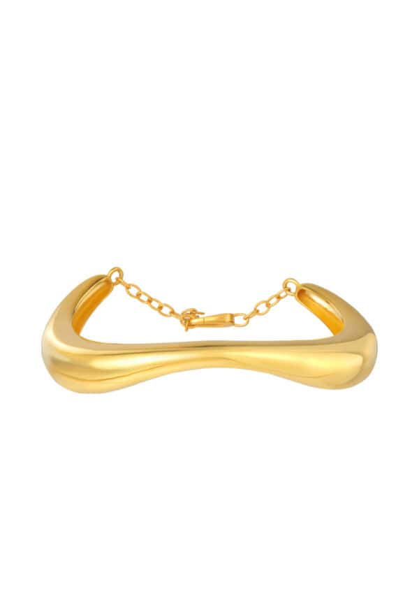 TOMEI Anastasia Sophisticated Curved Bangle, Yellow Gold 916/22K