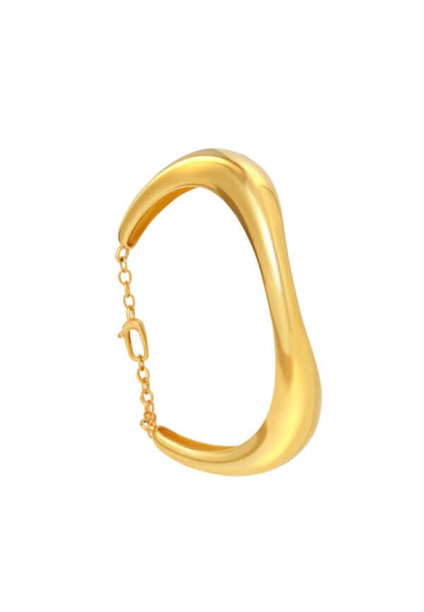 TOMEI Anastasia Sophisticated Curved Bangle, Yellow Gold 916/22K