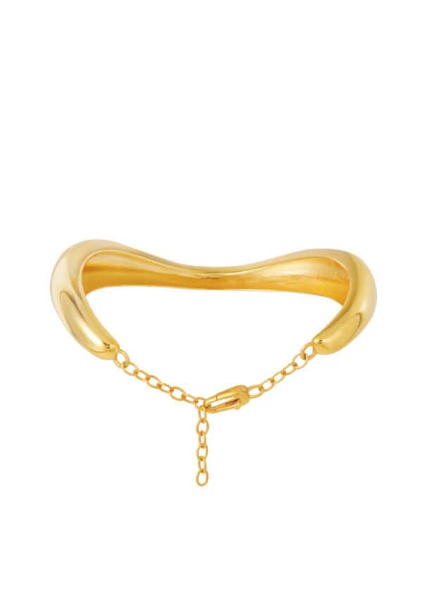 TOMEI Anastasia Sophisticated Curved Bangle, Yellow Gold 916/22K
